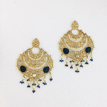 Kundan Antique Gold Dangler Earrings Zayn Luxury Jewellery
